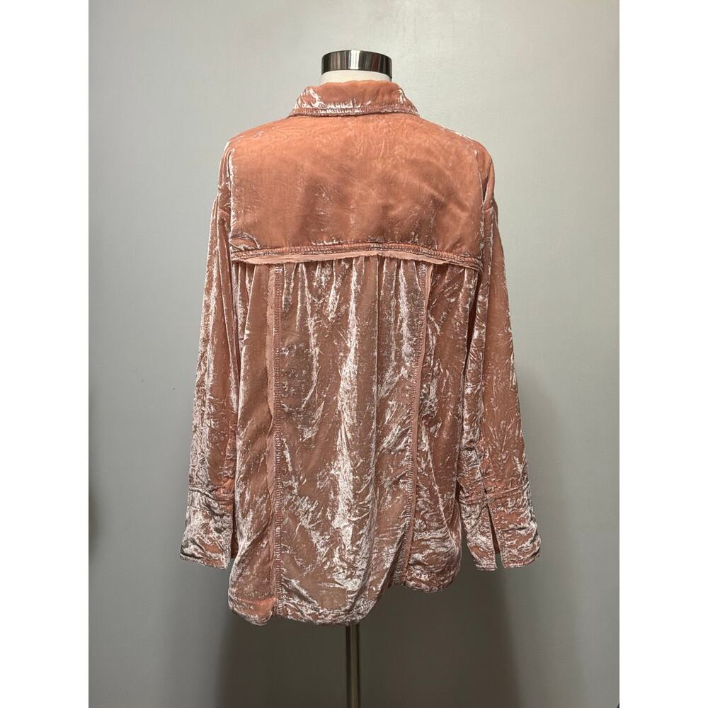 We The Free Marianna Velvet Shirt in Pink Size XS - Picture 4 of 9